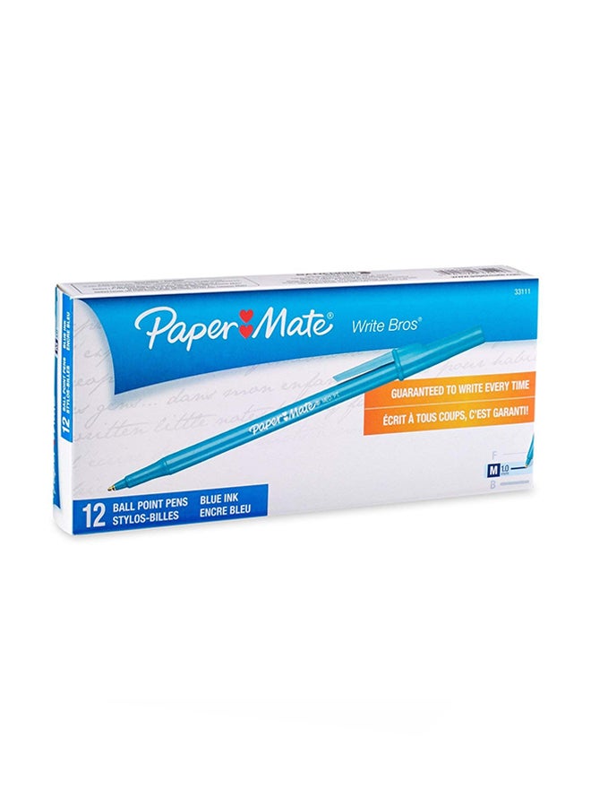 Paper Mate Paper Mate Write Bros Ballpoint Pens, Medium Point (1.0Mm), Blue, 12 Count (3311131)  - Image 1