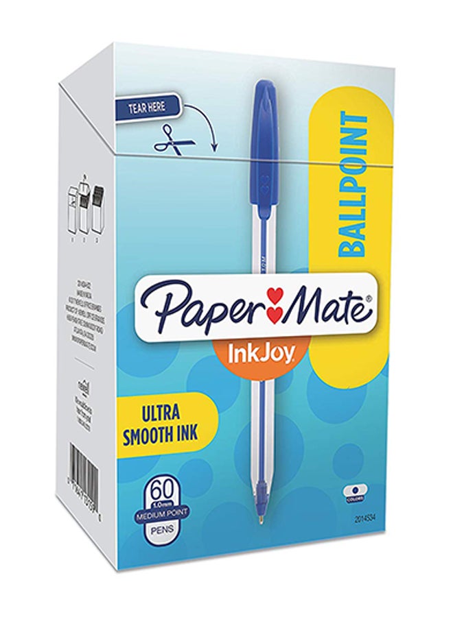 Paper Mate Paper Mate Inkjoy 50St Ballpoint Pens, Medium Point (1.0Mm), Blue, 60 Count  - Image 1
