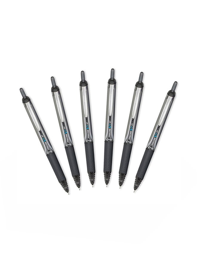 PILOT - Precise V7 Rt Retractable Rolling Ball Pens, Fine Point, Black Ink, 6 Pack - Image 1