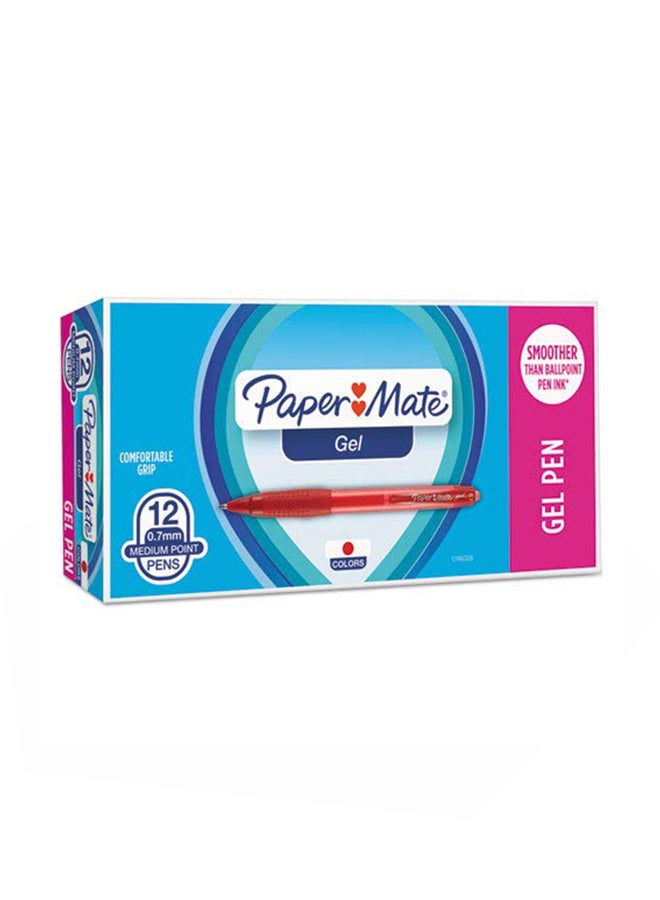 Paper Mate Paper Mate Gel Pens, Medium (0.7Mm), Red, 12 Count 
