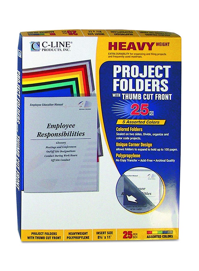 C-Line Pack Of 25 Colored Project Folder Multicolour  - Image 2