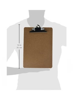 School Smart Hardwood Clipboard Brown  - Image 2
