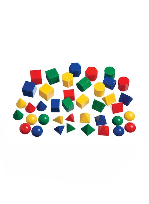 Set Of 40 Multicolored 3D Shapes Mini Geometric Solids Material Multicolour