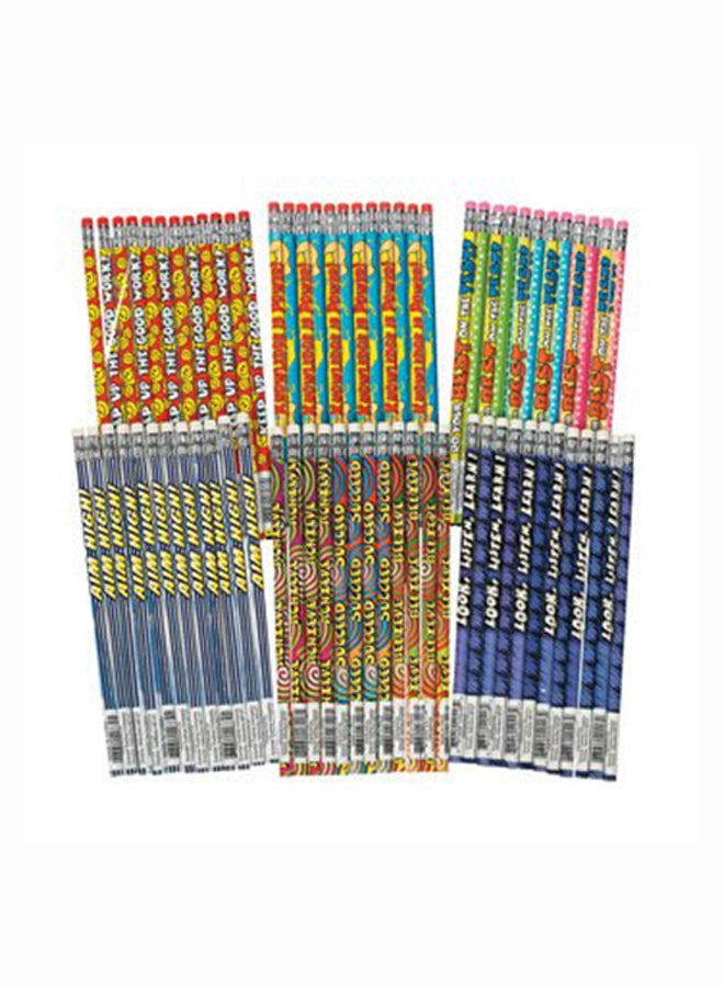 فن إكسبريس مجموعة متنوعة من أقلام الرصاص المزينة بعبارت تحفيزية - مناسبة للمرح في العمل وكهدية تقديرية للموظفين - Image 1