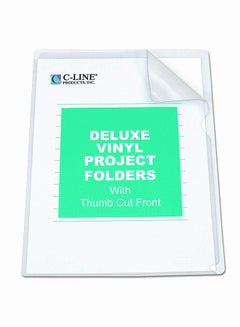 C-Line Deluxe Super Heavyweight Non Glare Vinyl Project Folder Clear  - Image 1