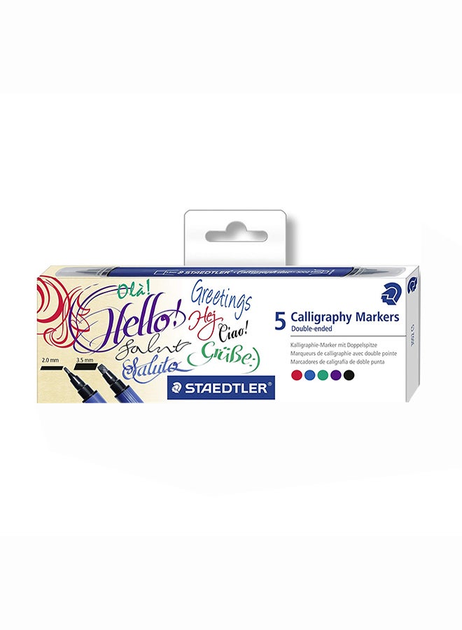 STAEDTLER Pack Of 5 Calligraphy Marker Multicolour - Image 1