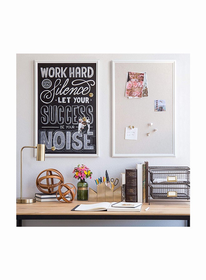 U Brands Cork Linen Bulletin Board White  - Image 2
