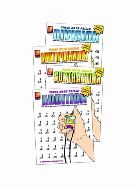 Pack Of 4 Timed Math Drills Book Set Multicolour