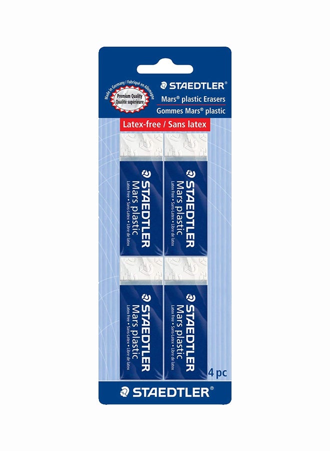 STAEDTLER Mars Plastic Eraser Set, Pack Of 4 White
