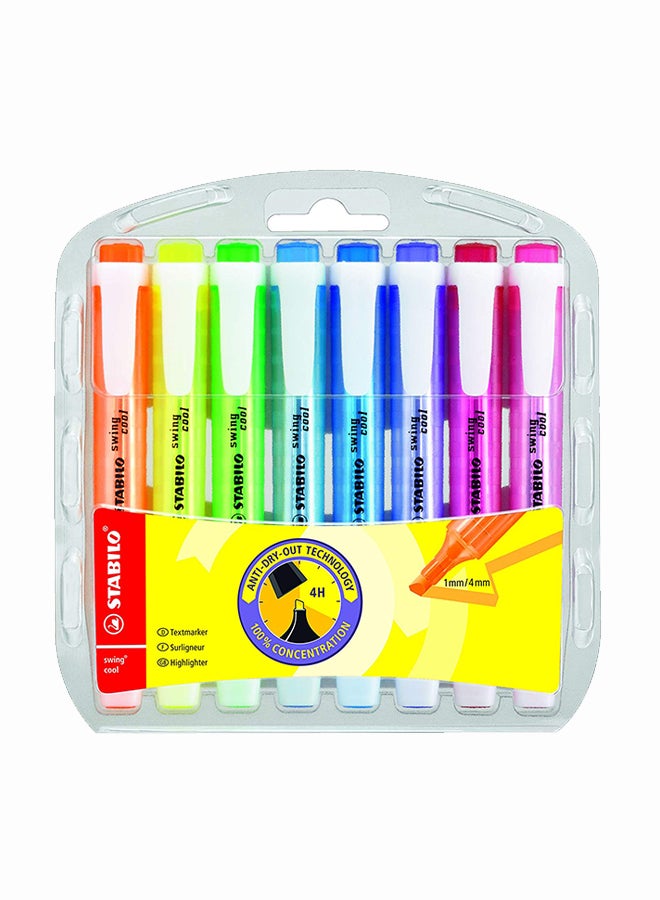 ستابيلو حزمة من 8 أقلام هايلايتر من سوينج كوول متعدد الألوان