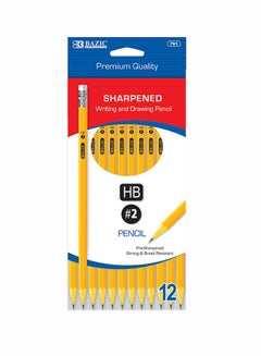 Bazic Pre-Sharpened #2 Premium Yellow Pencil (12/Pack) 