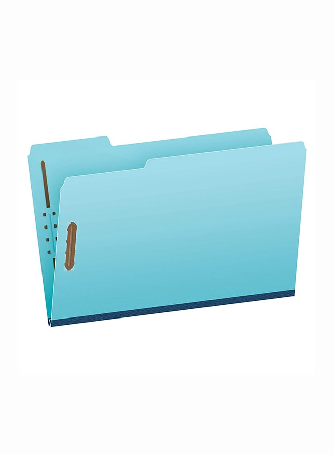 Globe Weis Box Of 25 Pressboard Fastener Folder Light Blue - Image 1