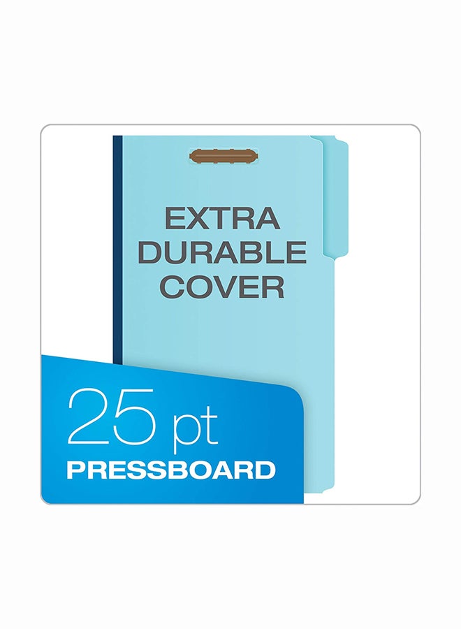 Globe Weis Box Of 25 Pressboard Fastener Folder Light Blue - Image 2