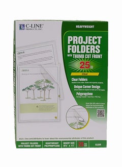 C-Line Box Of 25 Biodegradable Poly Project Folder Clear  - Image 1