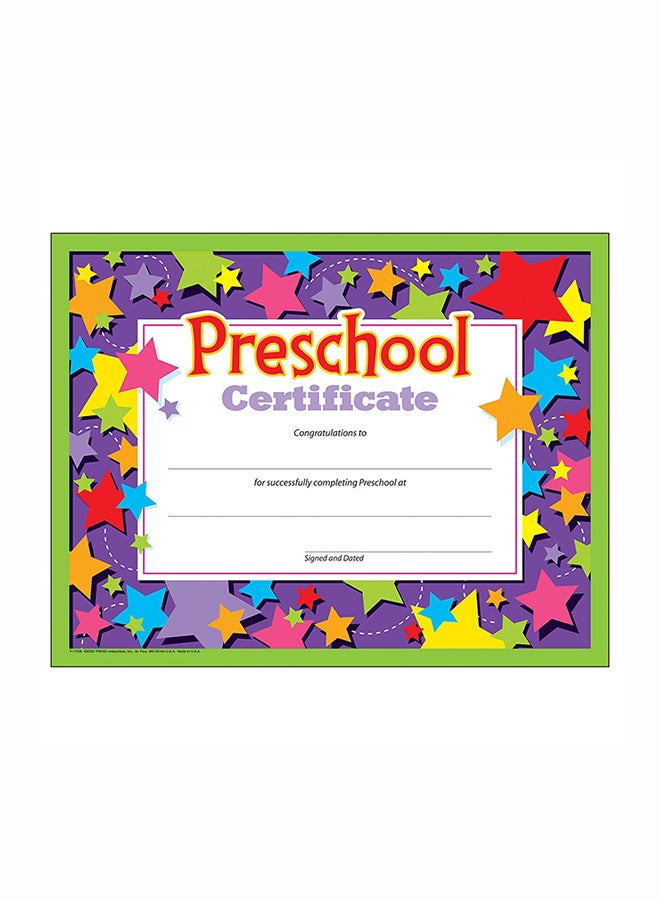 حزمة شهادات لفترة ما قبل المدرسة من 30 قطعة متعدد الألوان
