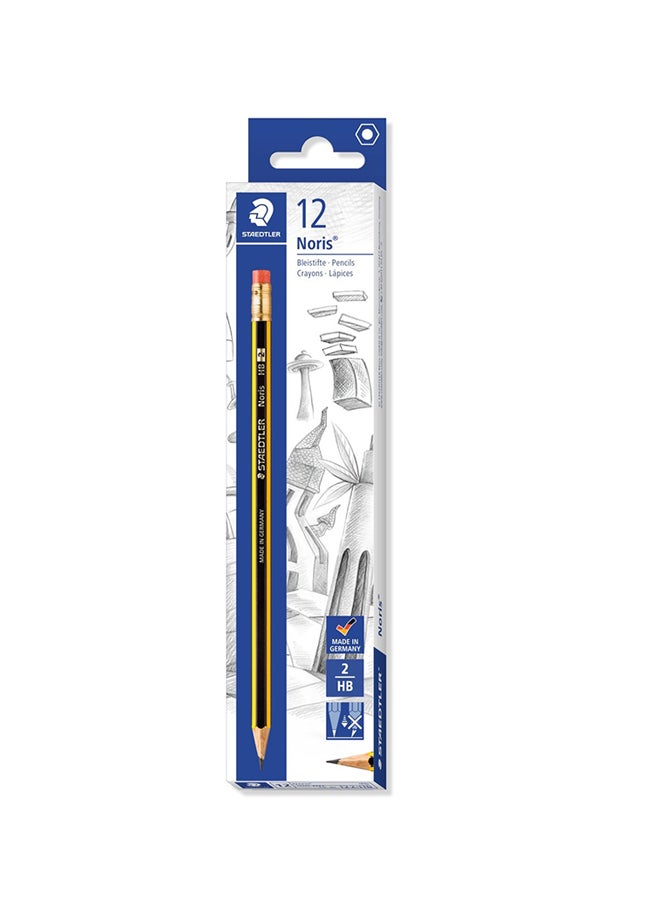 STAEDTLER Staedtler Noris 122-Hb Pencils Rubber Black  - Image 1