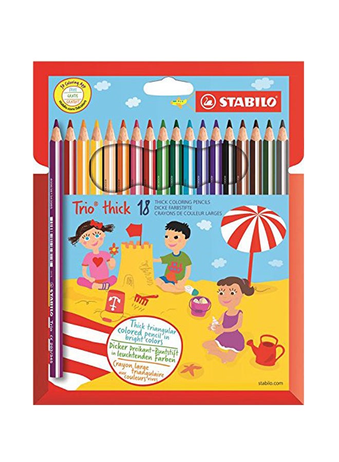 18-Piece Trio Thick Pencil Multicolour - v1553192818/N21952813A_1