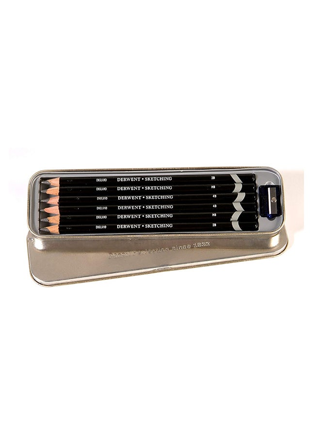 Derwent 6-Piece Sketching Pencil Black - Image 1