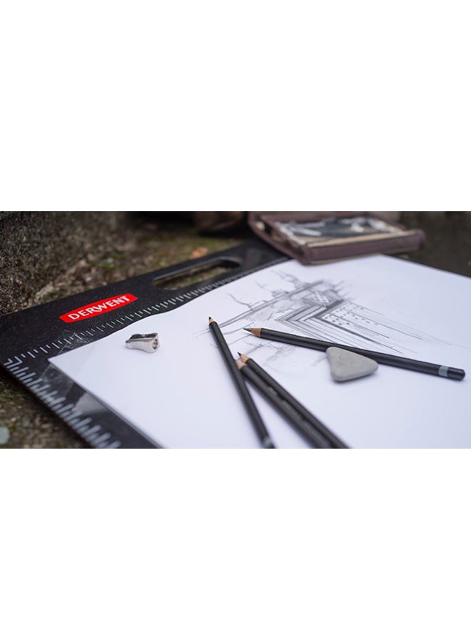 Derwent 6-Piece Sketching Pencil Black - Image 2