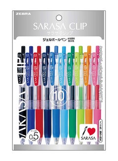 ZEBRA Pack Of 10 Zebra Sarasa Push Clip Gel Ink Pens  - Image 1