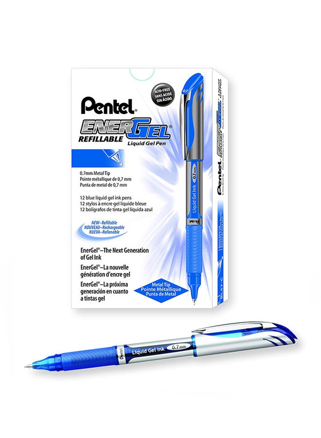 Pentel Pack Of 12 Liquid Gel Pen Blue - Image 1