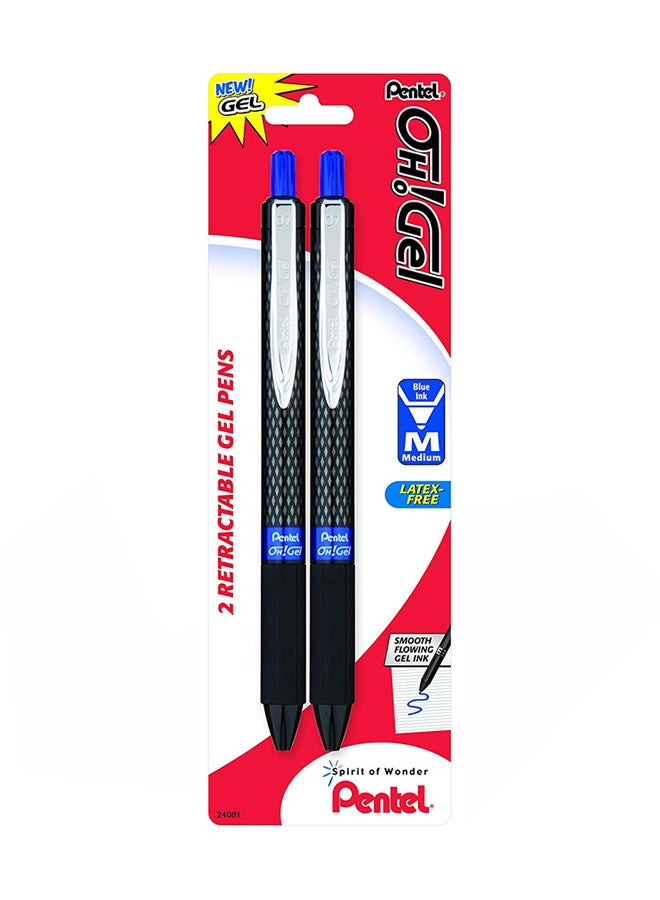 Pentel Oh! Gel Retractable Gel Pen, 0.7Mm, Blue Ink, 2 Pack (K497Bp2C)