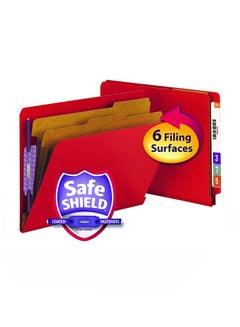 Smead Pack Of 10 End Tab Pressboard Classification File Folder Red  - Image 2
