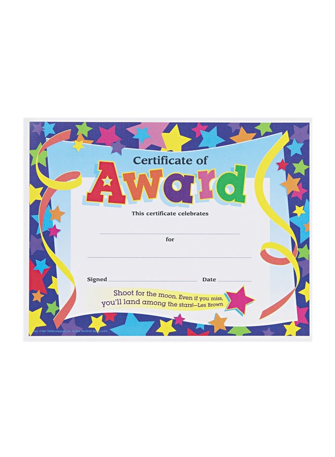 Trend Pack Of 30 Award Certificate Blue