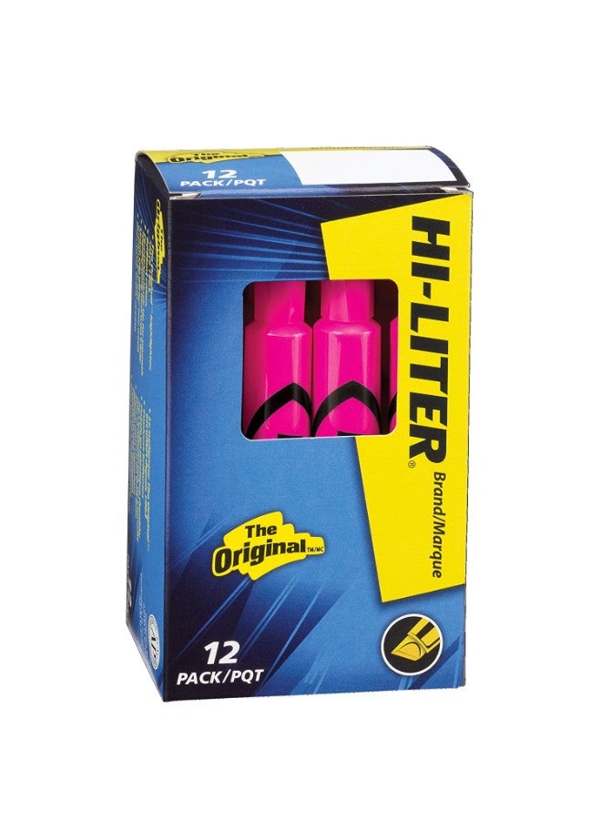 HI-LITER Pack Of 12 Highlighter Pink - Image 1