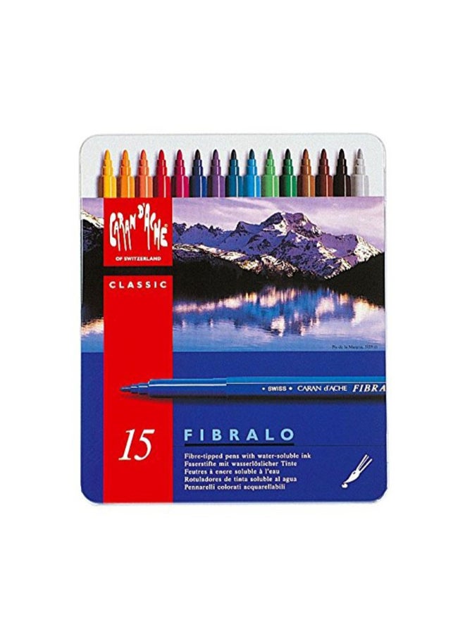 Caran d'Ache Pack Of 15 Fibralo Markers Multicolour - Image 1