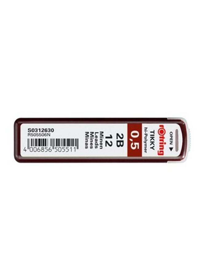 Rotring Tikky Mechanical Pencil Lead 0.5Mm, 2B, 12-Count A99(R505 506 2B)