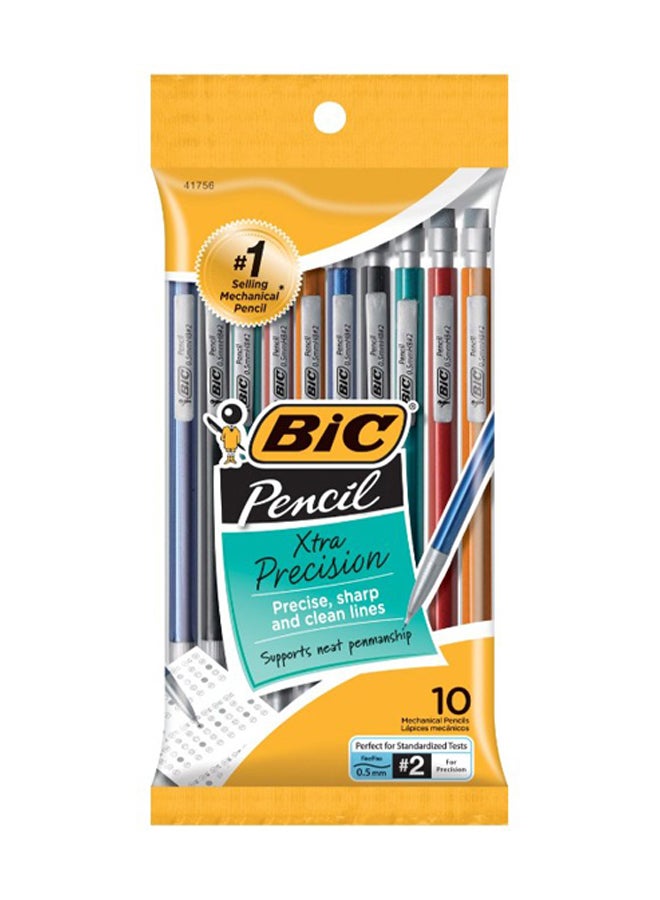 بيك حزمة من 10 مجموعات أقلام رصاص ميكانيكية بمشبك للجيب متعدد الألوان