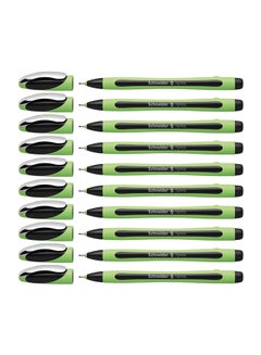 Schneider Box Of 10 Xpress Fineliner Porous Point Pen Black/Green 