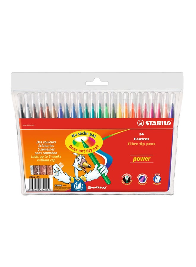 STABILO - Set Of 24 Power Wallet Coloring Porous-Point Pen Multicolour - Image 1
