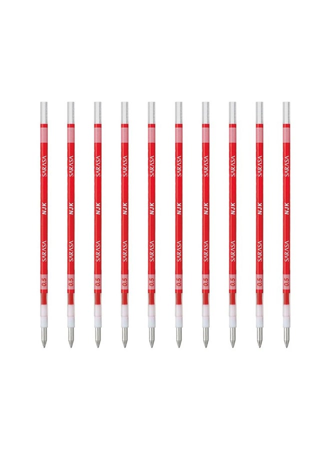 Ifusion 10-Piece Sarasa Gel Ink Multi Rollerball Pen Refill Red 