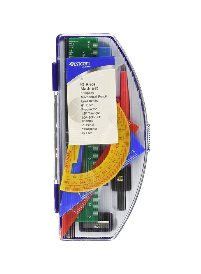 مجموعة مكونة من فرجار وأدوات حسابية متعدد الألوان