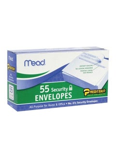 Mead 55-Piece Security Envelope Set White 