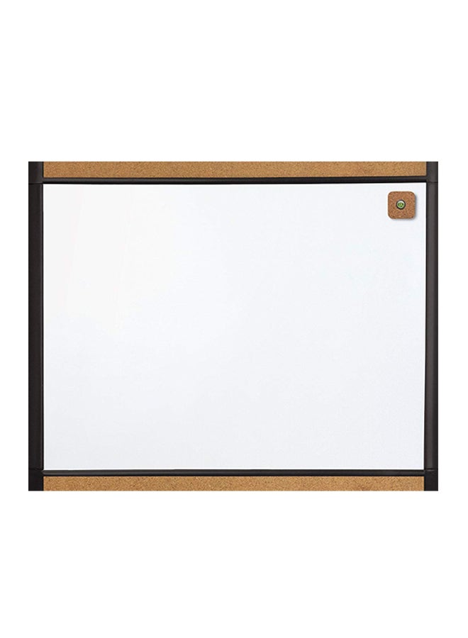 U Brands Pin-It Dry Erase Board White/Brown/Black 