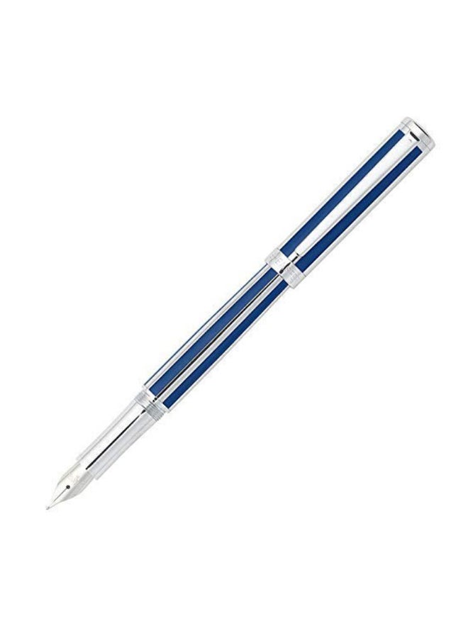 Striped Fountain Pen Navy Blue/Silver - v1553193083/N21953958A_1