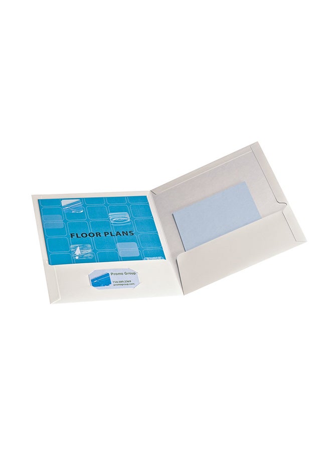 Pack Of 10 Laminated Two-Pocket Folders White/Blue - v1553193118/N21954123A_1