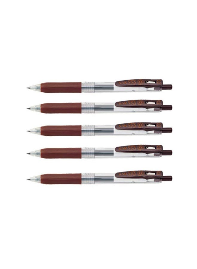 ZEBRA 5-Piece Sarasa Clip Ballpoint Pen Set Brown