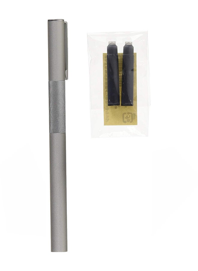 MUJI Fountain Pen With Refill Cartridge Grey  - Image 2