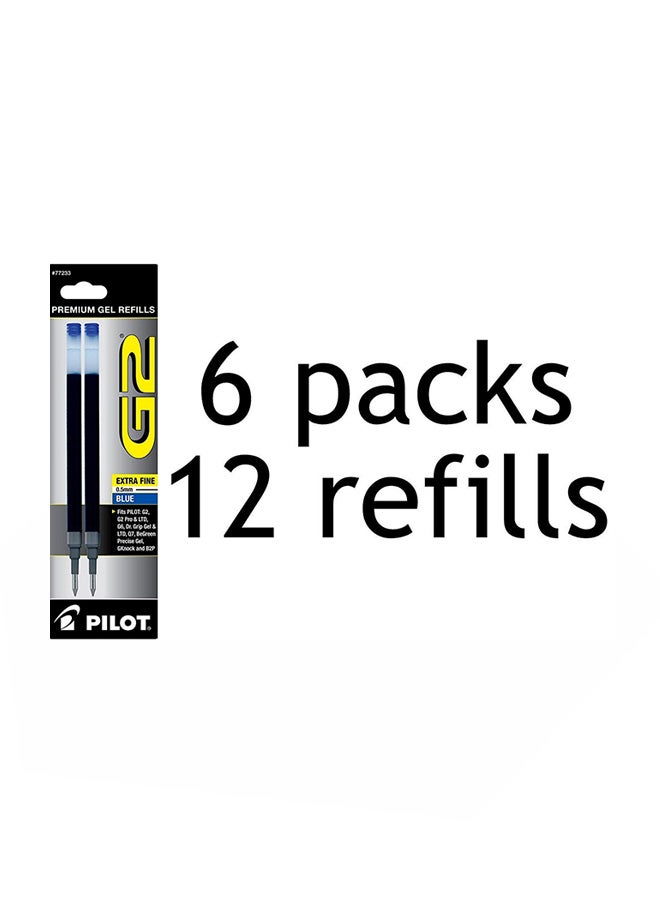 بايلوت مجموعة من 6 عبوات إعادة تعبئة لقلم الحبر الجل متعدد الألوان