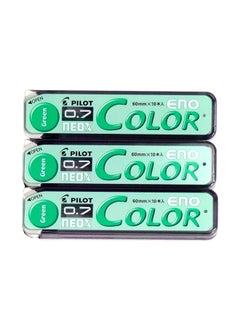 PILOT Color Mechanical Pencil Lead Eno, 0.7Mm, Green,10×3 Pack/Total 30 Leads 