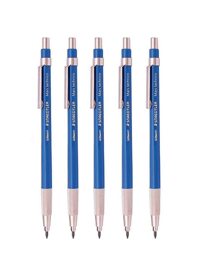 STAEDTLER Pack Of 5 Mechanical Lead Pencil With Sketching Sharpener Blue/Gold - Image 1