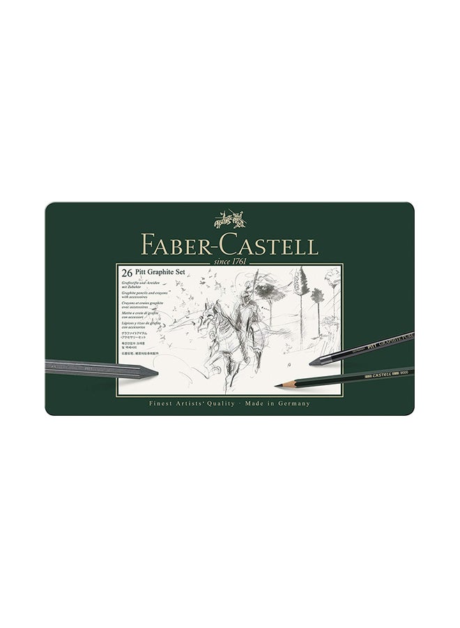 FABER-CASTELL - Faber-Castel 26 Piece Pitt Graphite Tin Set - Image 1