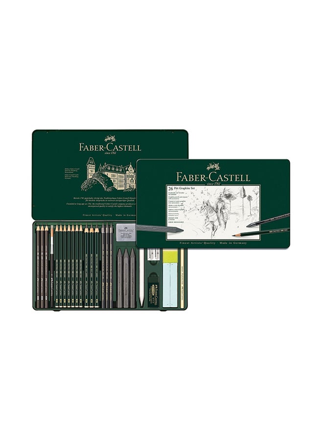 FABER-CASTELL - Faber-Castel 26 Piece Pitt Graphite Tin Set - Image 1