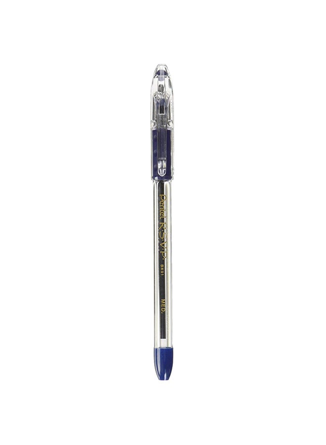 Pentel R.S.V.P. Ball Point Pen, Medium Line, Blue Ink, 12 Pack (Bk91Pc12C) - Image 1