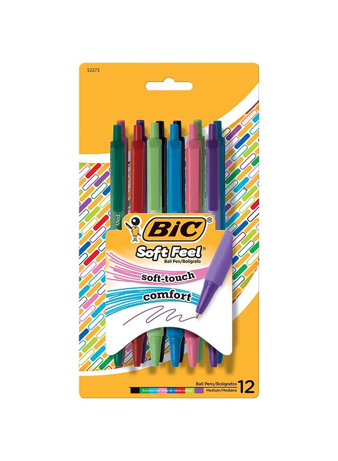 بيك طقم أقلام حبر جاف كروي الرأس سوفت فيل فاشون مكون من 12 قطعة متعدد الألوان - Image 1