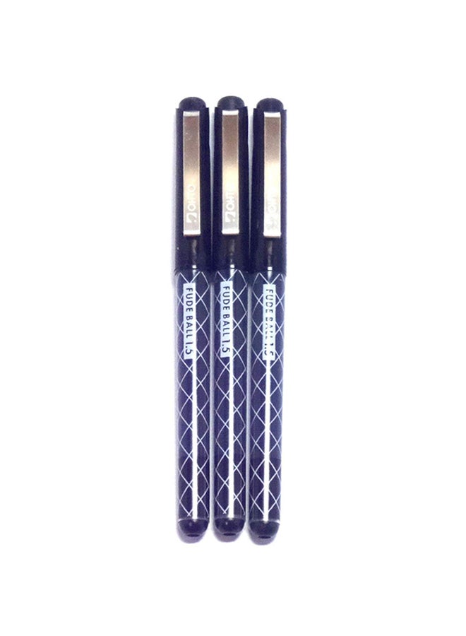 Ohto Fude Ballpoint Pen Extra Bold, 1.5Mm, Black Ink, 3 Pens Per Pack - Image 1
